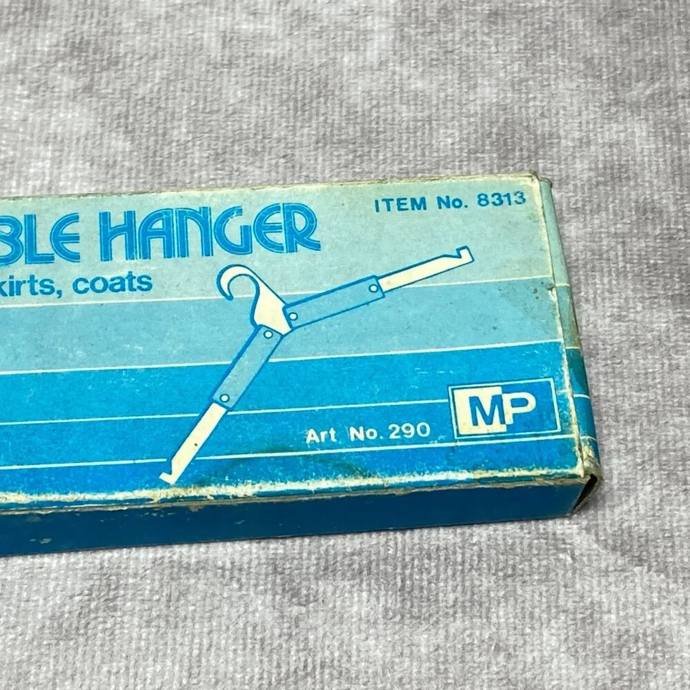 Vintage MP Foldable Plastic Hanger Set For Shirt and Coats White & Turquoise